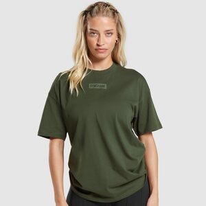 Gymshark Block Oversized T-Shirt Winter Olive Small